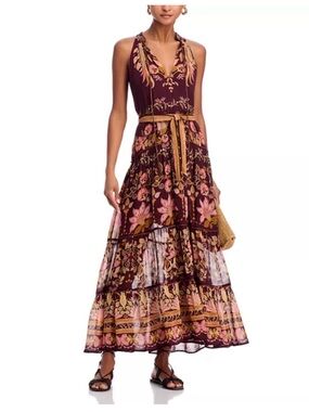 farm rio soft garden flower maxi dress Farm Rio Garden Scarf Soft Pink Midi Dress